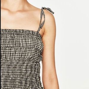 Zara gingham top with spaghetti straps